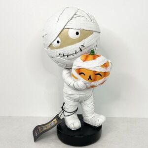 Cynthia Rowley Resin Mummy With Jack O Lantern Halloween Decor Statue Boy White